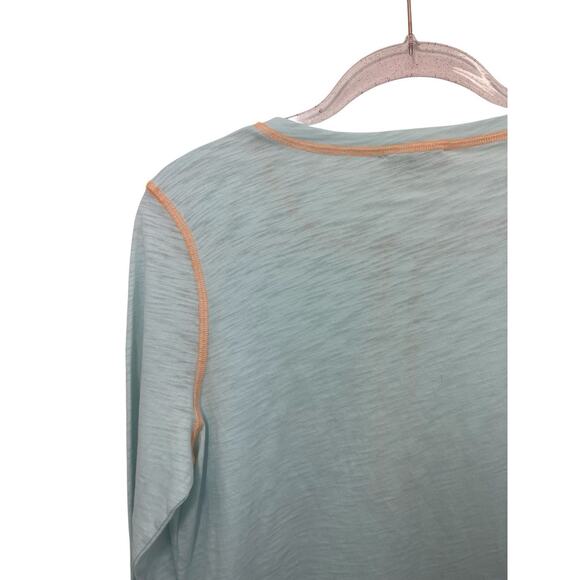 Lisa Todd Light Blue Long Sleeve Surf Henley Women’s Small Casual Basic Top - Picture 6 of 10